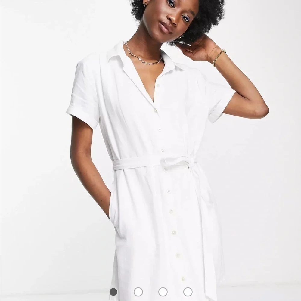 linen shirt dress petite Karen Millen Petite Premium Viscose Linen Woven Shirt Dress With Gold Buckle Belt in Hot Pink